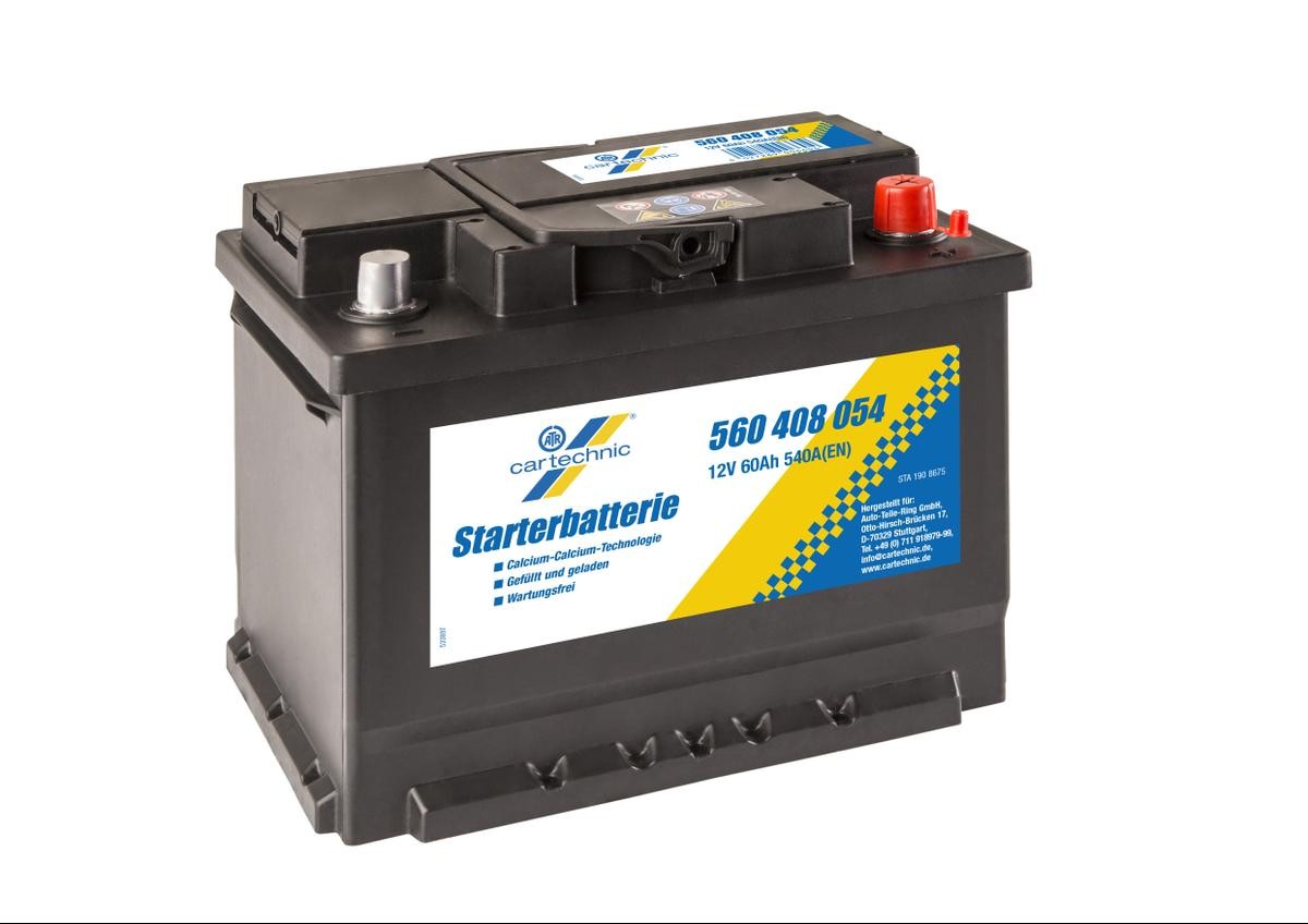 Start stop battery CARTECHNIC 12V 60Ah 540A B13 Lead-acid battery - 40 27289 00660 4