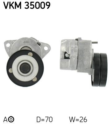 SKF Ø: 70mm, Width: 26mm Tensioner pulley, v-ribbed belt VKM 35009 buy