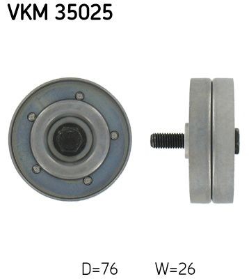 SKF with fastening material Ø: 76mm Deflection / Guide Pulley, v-ribbed belt VKM 35025 buy