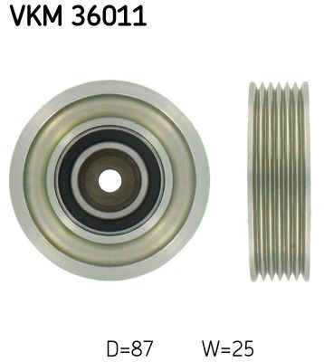 Original VKM 36011 SKF Deflection / guide pulley, v-ribbed belt RENAULT