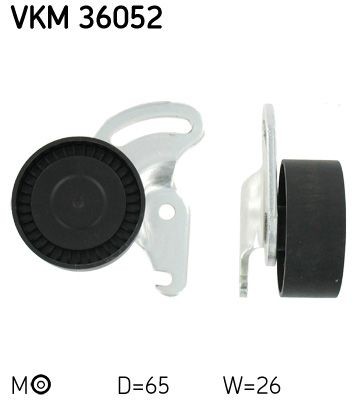 SKF Ø: 65mm, Width: 26mm Tensioner pulley, v-ribbed belt VKM 36052 buy