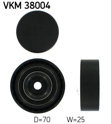 Original VKM 38004 SKF Deflection / guide pulley, v-ribbed belt SKODA