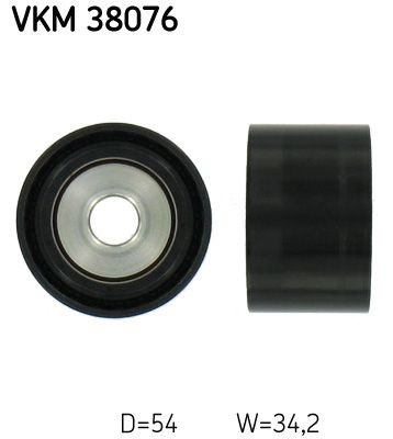 SKF Ø: 54mm Deflection / Guide Pulley, v-ribbed belt VKM 38076 buy