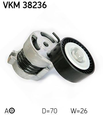SKF VKM38236 Tensioner pulley, v-ribbed belt BMW E90 318 i 143 hp Petrol 2007 price