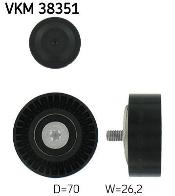 SKF with fastening material Ø: 70mm Deflection / Guide Pulley, v-ribbed belt VKM 38351 buy