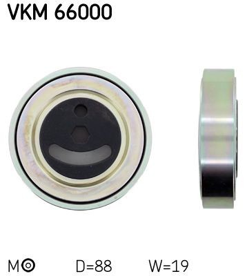SKF Ø: 88mm, Width: 19mm Tensioner pulley, v-ribbed belt VKM 66000 buy