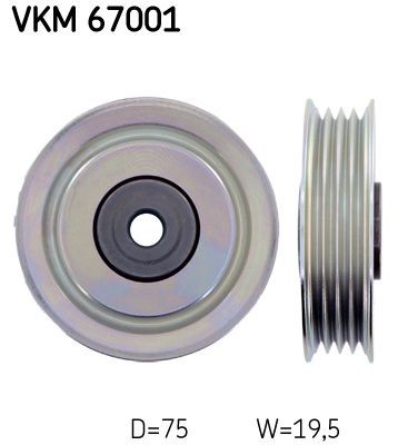 SKF VKM 67001 Deflection / guide pulley, v-ribbed belt DAIHATSU APPLAUSE in original quality
