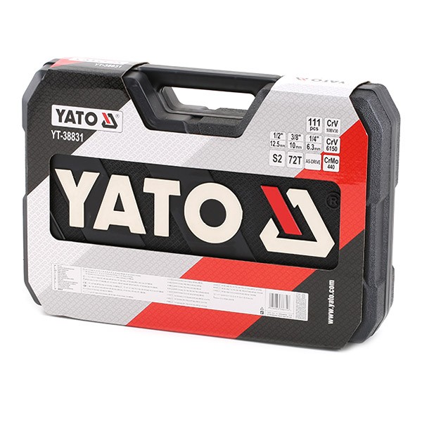 YT-38831 YATO Werkzeug-Set Anzahl Werkzeuge: 111, Maße Antriebsvierkant: 10  (3/8), 6,3 (1/4), 12,5 (1/2)mm (Zoll)