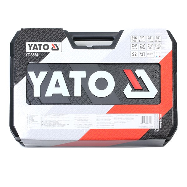 YATO YT-38841 Steckschlüsselsatz Anzahl Werkzeuge: 216, Chrom