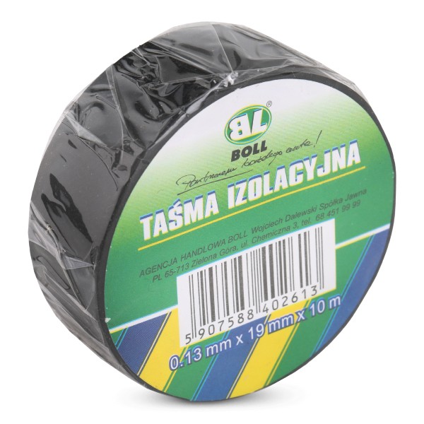 BOLL 0040121 Adhesive tape automotive 19mm, black, Fabric film, 10m