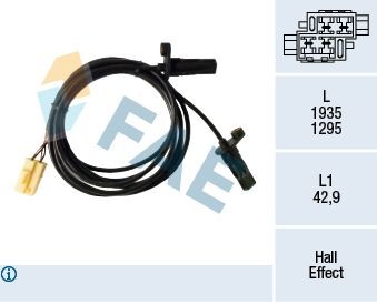 FAE Rear Axle, with cable, Hall Sensor, 2-pin connector, 1935, 1295mm Number of pins: 2-pin connector Sensor, wheel speed 78362 buy