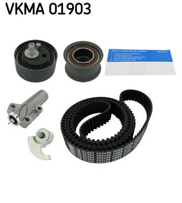 VKM 11202 SKF Number of Teeth: 253, with tensioner pulley damper, with trapezoidal tooth profile Timing belt set VKMA 01903 buy