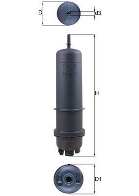 KNECHT KL 872/7 Fuel filter In-Line Filter, without filter heating, 7,9mm