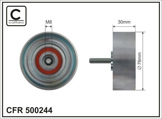 CAFFARO Ø: 76mm Deflection / Guide Pulley, v-ribbed belt 500244 buy