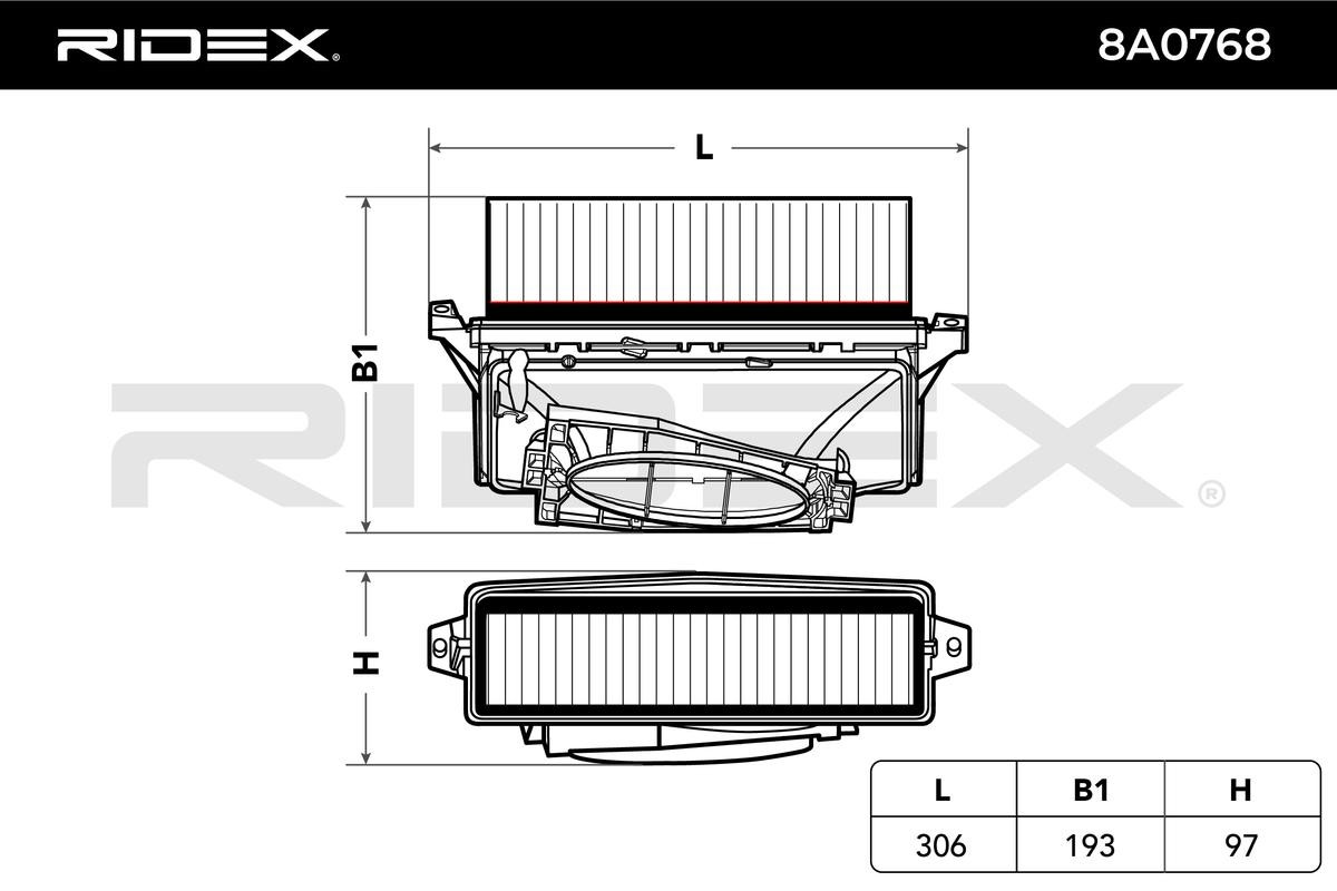 OEM-quality RIDEX 8A0768 Engine filter