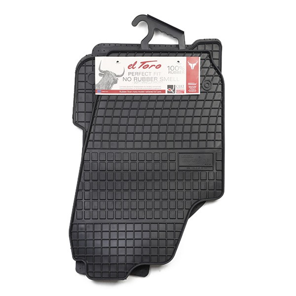 FROGUM 0015 Floor mats Rubber, Front and Rear, Quantity: 4, black, Tailored