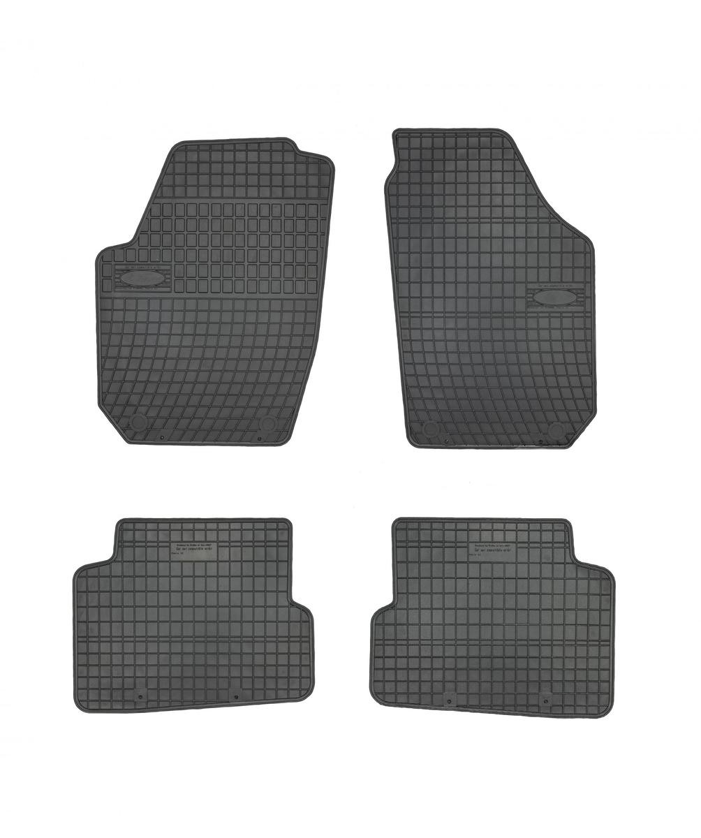 0017 FROGUM Floor mats SKODA Rubber, Front and Rear, Quantity: 4, black, Tailored