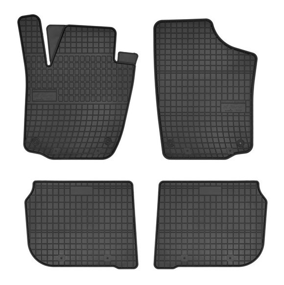 0364 FROGUM Floor mats SKODA Rubber, Front and Rear, Quantity: 4, black, Tailored