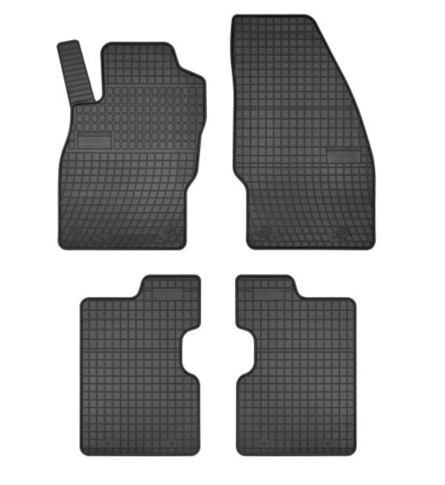 542988 FROGUM Floor mats OPEL Rubber, Front and Rear, Quantity: 4, black, Tailored