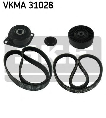 VKM 31004 SKF VKMA31028 Water Pump + V-Ribbed Belt Kit 9800716580