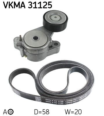 SKF VKMA 31125 V-Ribbed Belt Set