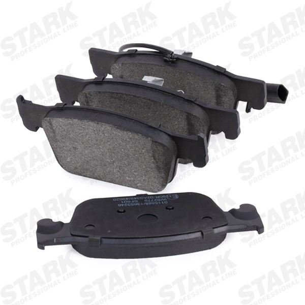 STARK SKBP-0011914 Disc pads Front Axle, incl. wear warning contact, with piston clip, without accessories