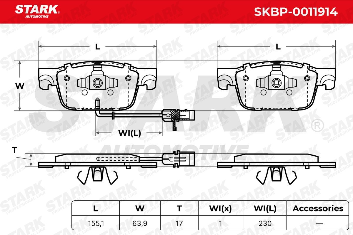 OEM-quality STARK SKBP-0011914 Disc pads