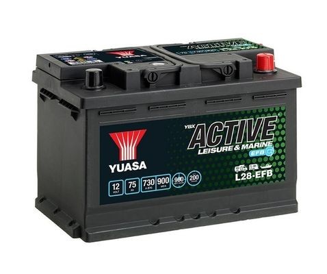 L28-EFB YUASA Car battery SAAB 12V 75Ah with handles, with load status display