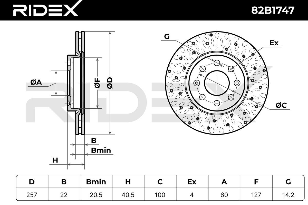 OEM-quality RIDEX 82B1747 Brake rotor