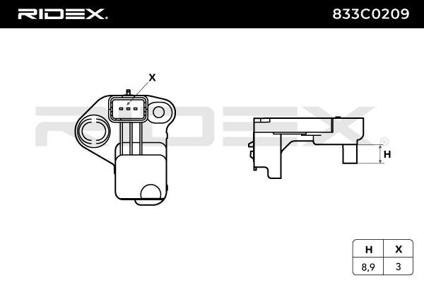 RIDEX Crankshaft position sensor 833C0209