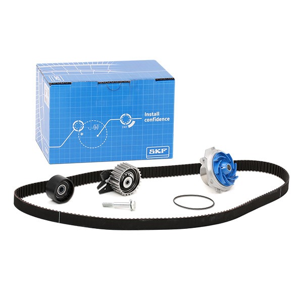 Fiat IDEA Belt and chain drive parts - Water pump and timing belt kit SKF VKMC 02179