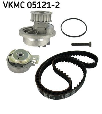 SKF VKMC 05121-2 Water pump and timing belt kit with gaskets/seals, Number of Teeth: 111, with rounded tooth profile, Sheet Steel