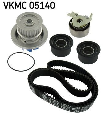 SKF VKMC 05140 Water pump and timing belt kit with gaskets/seals, Number of Teeth: 168, with rounded tooth profile, Plastic