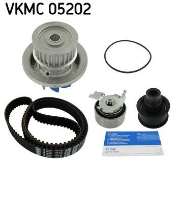 SKF VKMC 05202 Water pump and timing belt kit with gaskets/seals, Number of Teeth: 176, with rounded tooth profile, Plastic