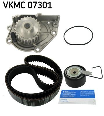 SKF VKMC 07301 Water pump and timing belt kit with gaskets/seals, Number of Teeth: 145, with rounded tooth profile, Sheet Steel