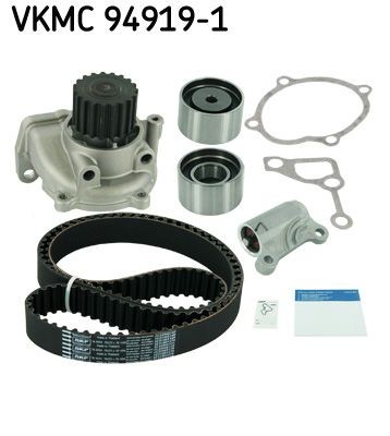 VKMC 94919-1 SKF Cambelt kit MAZDA with gaskets/seals, with tensioner pulley damper, Number of Teeth: 153, with rounded tooth profile, Sheet Steel