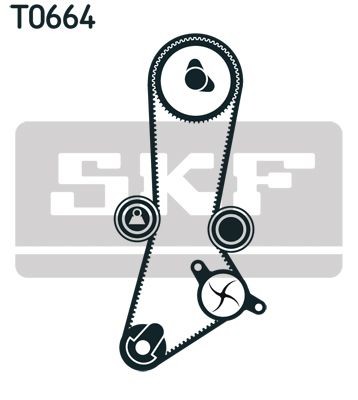 Water pump and timing belt kit VKMC 95660-1 from SKF