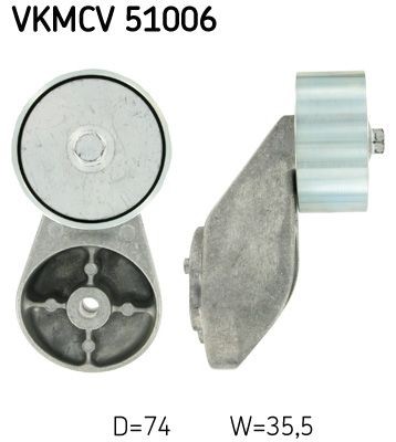 SKF Ø: 74mm Deflection / Guide Pulley, v-ribbed belt VKMCV 51006 buy