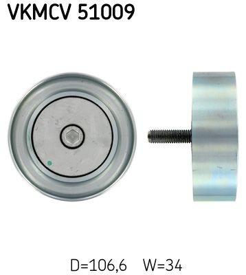 SKF Ø: 106,6mm Deflection / Guide Pulley, v-ribbed belt VKMCV 51009 buy