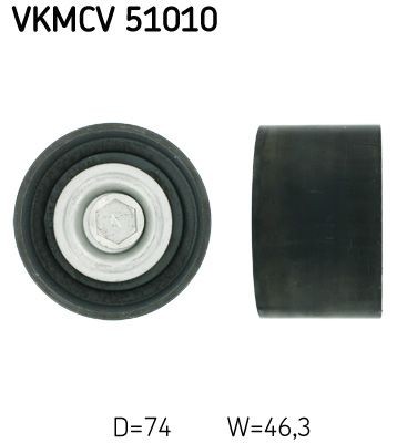 SKF Ø: 74mm Deflection / Guide Pulley, v-ribbed belt VKMCV 51010 buy