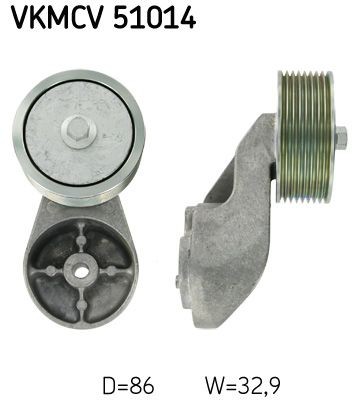SKF Ø: 86mm Deflection / Guide Pulley, v-ribbed belt VKMCV 51014 buy