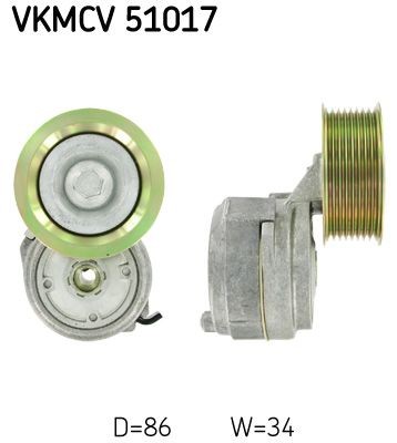 SKF VKMCV 51017 Spannrolle, Keilrippenriemen für MERCEDES-BENZ AXOR 2 LKW in Original Qualität