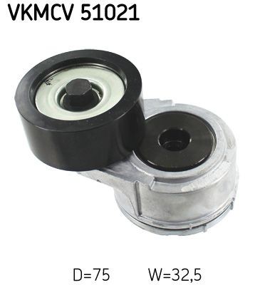SKF Ø: 75mm, Width: 32,5mm Tensioner pulley, v-ribbed belt VKMCV 51021 buy