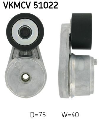 SKF Ø: 75mm, Width: 40mm Tensioner pulley, v-ribbed belt VKMCV 51022 buy