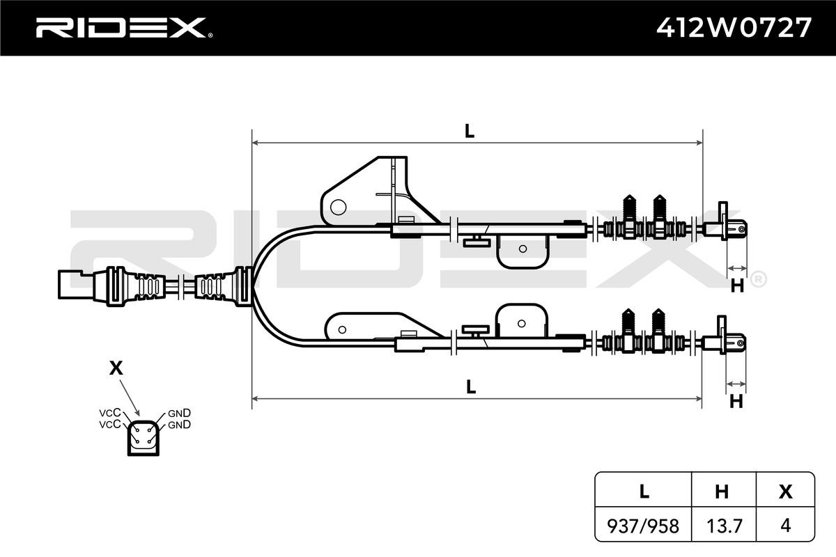 OEM-quality RIDEX 412W0727 ABS sensor