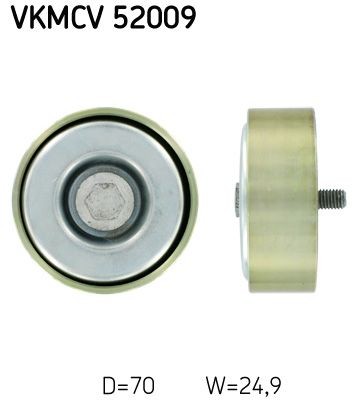 SKF Ø: 70mm Deflection / Guide Pulley, v-ribbed belt VKMCV 52009 buy