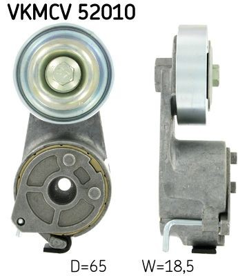 SKF Ø: 65mm, Width: 18,5mm Tensioner pulley, v-ribbed belt VKMCV 52010 buy