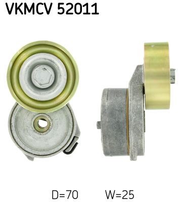 SKF Ø: 70mm, Width: 25mm Tensioner pulley, v-ribbed belt VKMCV 52011 buy