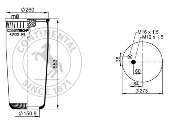 CONTITECH AIR SPRING Boot, air suspension 4705 N1 P01