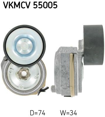 SKF Tensioner pulley, v-ribbed belt VKMCV 55005 buy